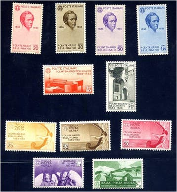 Koninkrijk Italië 1935 - Volledige serie van 6 waarden + 5, Gestempeld