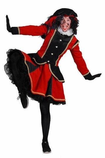 Zwarte Piet Dame Madrid Rood Zwart - XL, Diversen, Sinterklaas, Verzenden, Nieuw
