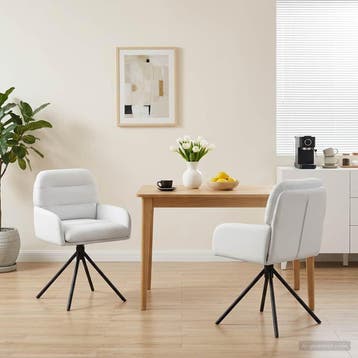 vidaXL Draai Eetstoelen 2 st Kunstleer Wit 59 x 59,5 x 90 cm, Verzenden, Nieuw, Wit
