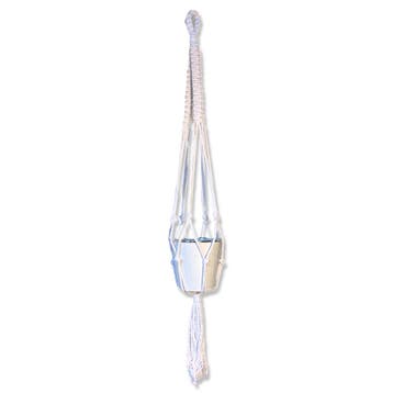 Plantenhanger Jazzy Wit - Katoen - Macramé - Handgemaakt, Ophalen of Verzenden, Nieuw