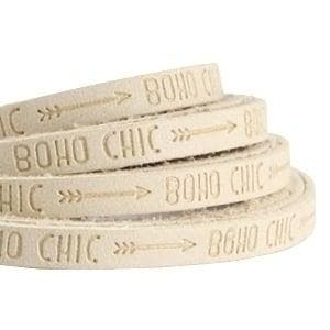 20 cm Plat imi leer 5mm met quote - Boho chic -Beige, Ophalen of Verzenden, Nieuw, Draad