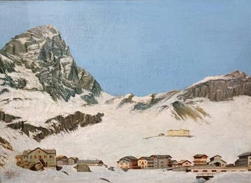 C. Biffi (XX) - Veduta invernale della conca del Breuil