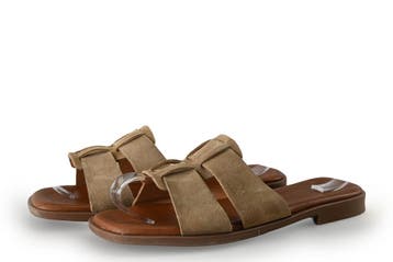 Manfield Sandalen in maat 38 Beige, Verzenden, Beige, Sandalen of Muiltjes, Zo goed als nieuw