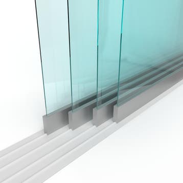 Schuifloket op maat - 4 panelen, 4 sporen - Gehard glas 6 mm, Ophalen of Verzenden, Nieuw