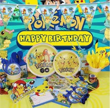 Pikachu Verjaardagsdecoratie Set met Ballonnen en Banner, Verzenden, Nieuw