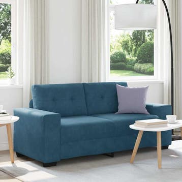 vidaXL Loveseat Sofa Blauw 180x77x82 cm Fluweel, Verzenden, Nieuw, Stof