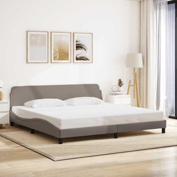 vidaXL Bedframe Dover stof taupe 200x200 cm, Verzenden, Overige maten, 200 cm, Stof