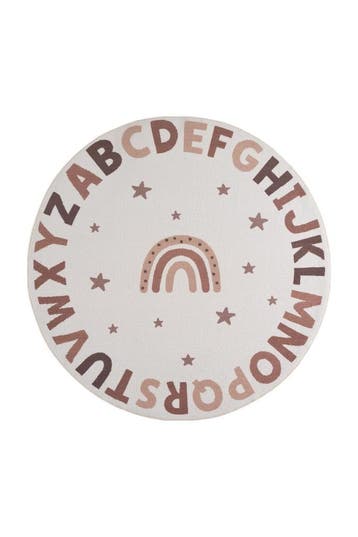 Rond Kindervloerkleed | Coco | Alfabet | Crème | 160x160 cm, Huis en Inrichting, Verzenden, Nieuw