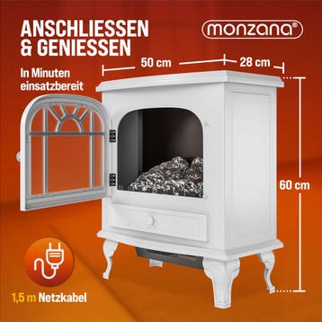 Elektrische Kachel Wit 2000W met Verwarming 60x28x50cm, Verzenden, Nieuw