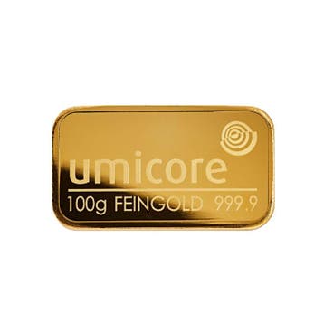 Goudbaar 100 gram Umicore, Verzenden