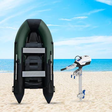 Rubberboot - 330 cm - Lattenbodem - Elektromotor, Watersport en Boten, Ophalen of Verzenden, Nieuw, Buitenboordmotor, Overige materialen