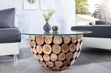 Handgemaakte salontafel PURE NATURE 70cm massief teakhout, Huis en Inrichting, Ophalen of Verzenden, Nieuw