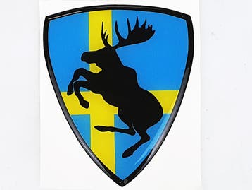 Gel-sticker Steigerende Eland (Zweedse vlag) – Universeel, Ophalen of Verzenden, Nieuw