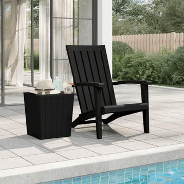 vidaXL Tuinstoel Adirondack polypropeen zwart, Verzenden, Nieuw, Kunststof