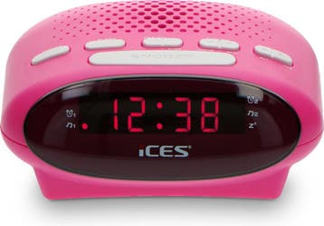 Wekkerradio - Digitale wekker - Alarmklok - Roze - Ices, Verzenden, Zo goed als nieuw