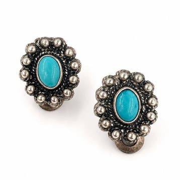 Turquoise - Zilver - Oorbellen - Anatolische volkskunst