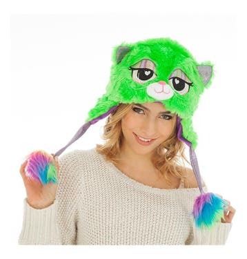 Muts Fluffy Kat Fluor Groen, Ophalen of Verzenden, Nieuw