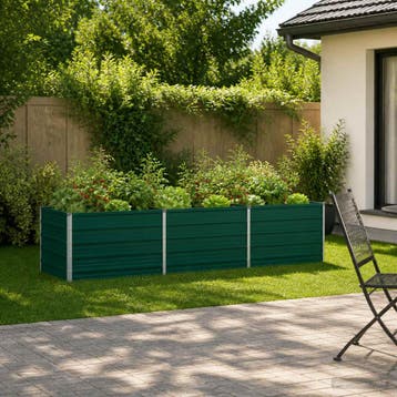 vidaXL Verhoogd Tuinbed Groen 240 x 80 x 55 cm koudgewalst, Verzenden, Nieuw, Metaal, 60 tot 100 cm