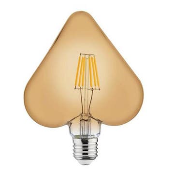 LED Lamp - Filament Rustiek - Hart - E27 Fitting - 6W, Ophalen of Verzenden, Nieuw, E27 (groot), Led-lamp
