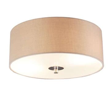 Landelijke plafondlamp beige 30 cm - Drum, Verzenden, Nieuw