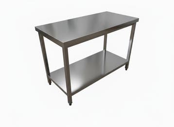 RVS werktafels met bodemplaat - diverse formaten