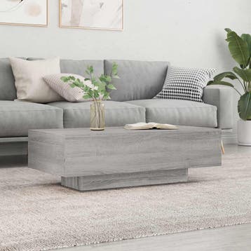 vidaXL Salontafel 100x49,5x31 cm bewerkt hout grijs sonoma, Minder dan 50 cm, 100 tot 150 cm, Verzenden, Nieuw