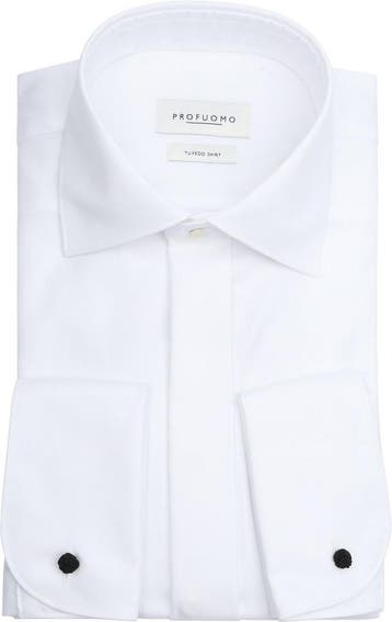 Profuomo Tuxedo Shirt Dubbel Manchet Wit maat 39 Heren, Verzenden, Nieuw, Wit, Profuomo