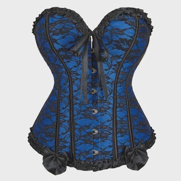 Vintage Floral Kant Corset met Strik & Vetersluiting - Gothi, Verzenden