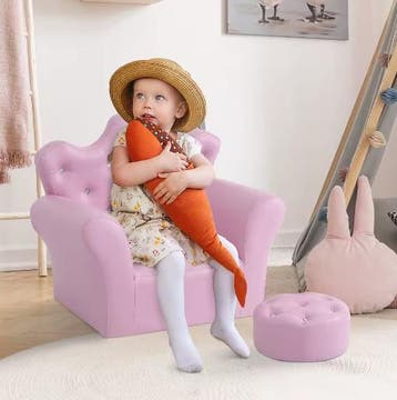Comfortabele Kinderfauteuil Set – Fauteuil Met Kruk Voor Kid, Verzenden, Nieuw