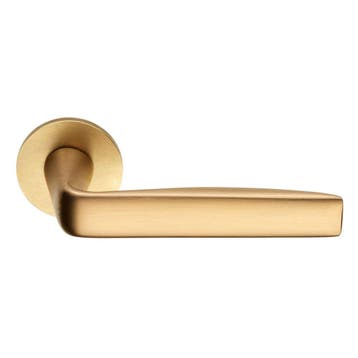 Deurkruk Viva! op rond rozet - PVD warm goud, Verzenden, Nieuw