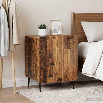 vidaXL Nachtkastje 2 st Oud hout 43 x 34,5 x 52 cm Bewerkt, Minder dan 45 cm, Verzenden, Nieuw, Minder dan 55 cm