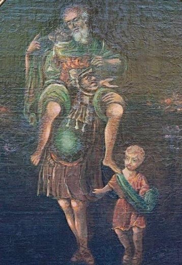 Italiaanse school (XVIII) - Portret schilderij mythische, Antiek en Kunst, Kunst | Schilderijen | Klassiek