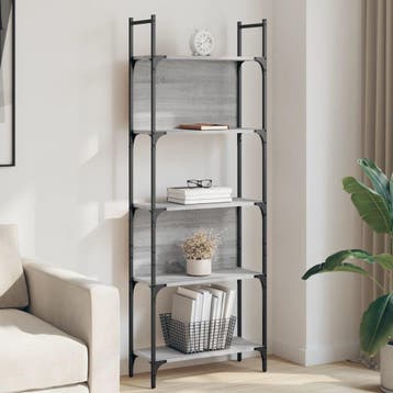 vidaXL Boekenkast 5-laags 60,5x24x166,5 cm bewerkt hout, Verzenden, Nieuw, Overige houtsoorten