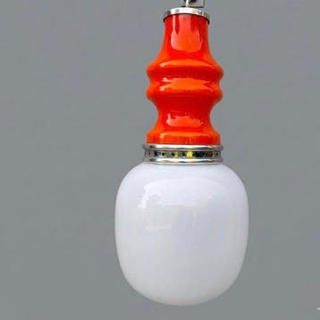 manifattura italiana - Kroonluchter - wit glas oranje glas -, Antiek en Kunst