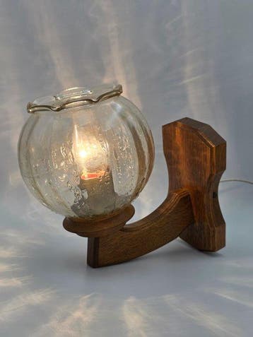 Wortmann & Filz - Kaars wandlamp - 4401 - Hout, Glas -