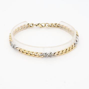 Armband - 8 karaat Geel goud, Witgoud Diamant (Natuurlijk), Nieuw