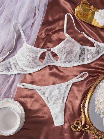 Elegante kanten BH en slip set met hartsluiting - Comfortabe, Verzenden