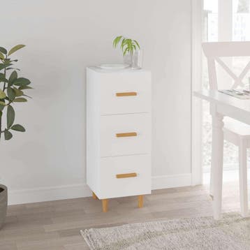 vidaXL Dressoir 34,5x34x90 cm bewerkt hout wit, Huis en Inrichting, Kasten | Dressoirs, Minder dan 50 cm, Verzenden, Nieuw, 25 tot 50 cm
