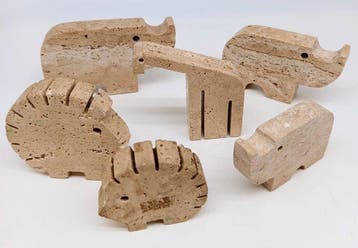 Fratelli Mannelli - sculptuur, 6 figure di animali in