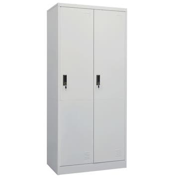 vidaXL Kledingkast 80x50x180 cm staal lichtgrijs, Huis en Inrichting, Kasten | Kledingkasten, Verzenden, Nieuw