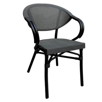 Stoel | MILANO | Aluminium Rotan/Aluminium | Grey | Zwart, Verzenden, Nieuw in verpakking