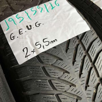 2 x Goodyear UltraGrip 195-55-16 RFT Winterbanden 5,5mm, Gebruikt, 16 inch, Band(en), Personenwagen