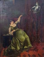 Wincenty Trojanowski (1859-1928) - Dama en un interior con