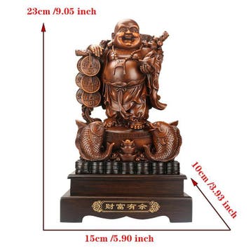 Lachende Boeddha Beeld met Draak en Schildpad Decoratie, Verzenden, Nieuw