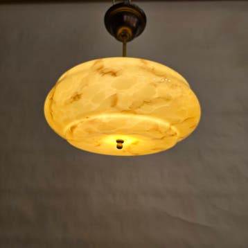 marmer glas plafondlamp Art Deco 119 Refurbished, Ophalen, Zo goed als nieuw, Overige materialen, Vintage