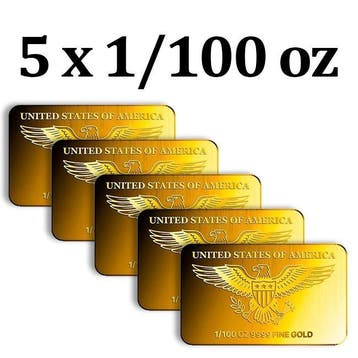 1/100 oz - Goud .999 - European Mint, Estonia, 5 x 1/100 oz
