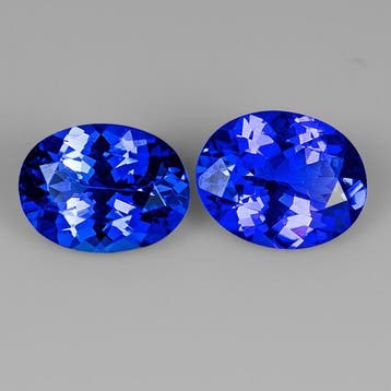 2 pcs Blauw Tanzaniet - 4.42 ct - International Gemological, Sieraden, Tassen en Uiterlijk, Nieuw
