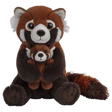 Nature Planet rode panda familie knuffel - pluche - 22 cm, Verzenden, Nieuw