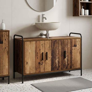 vidaXL Badkamerkast Oud hout 95 x 34 x 61 cm Bewerkt hout, Verzenden, Nieuw