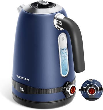 Waterkoker met temperatuurregeling - Retro - met LED - 1.7L, Verzenden, Zo goed als nieuw